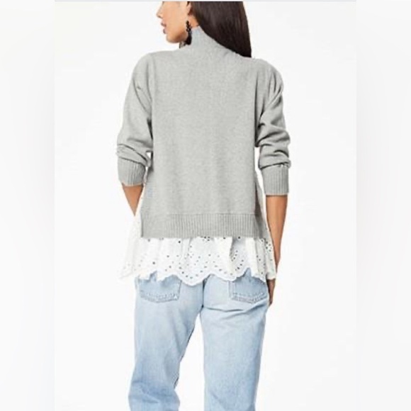 Talbots Gray EYELET HEM MOCKNECK PULLOVER SWEATER IN GRAY SIZE 2X P NWT - Picture 9 of 10